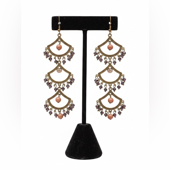 Jewelry - Silver and Pink Dangle Earrings